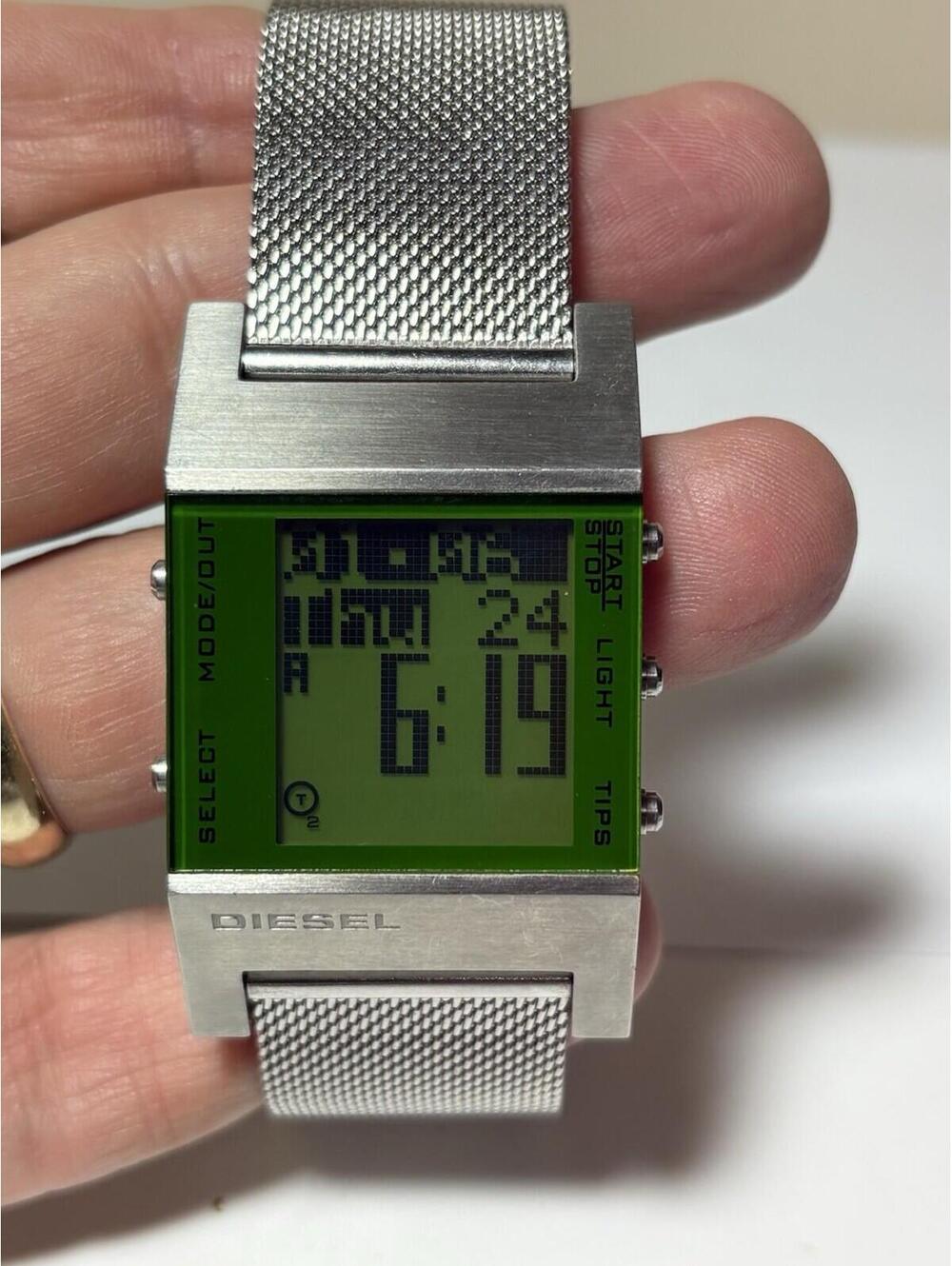 Diesel DZ7025 Mens Digital Watch Chronograph Alarm Dual Time EL Backlight 33mm